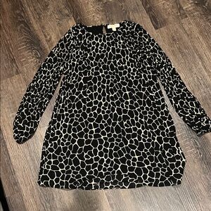 Michael Kors Black and Cream Patterned Dress